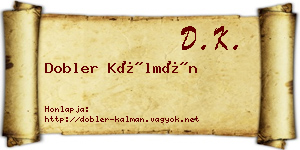 Dobler Kálmán névjegykártya